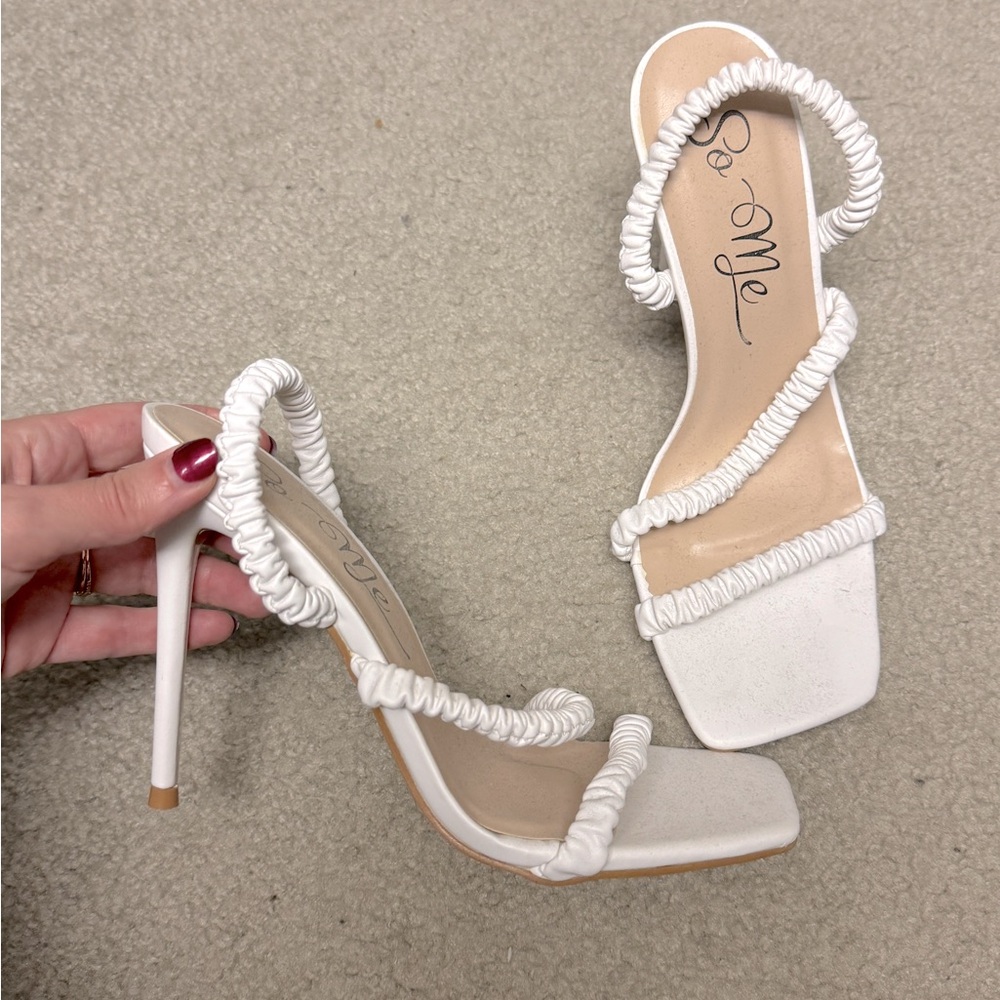 White square toe stiletto